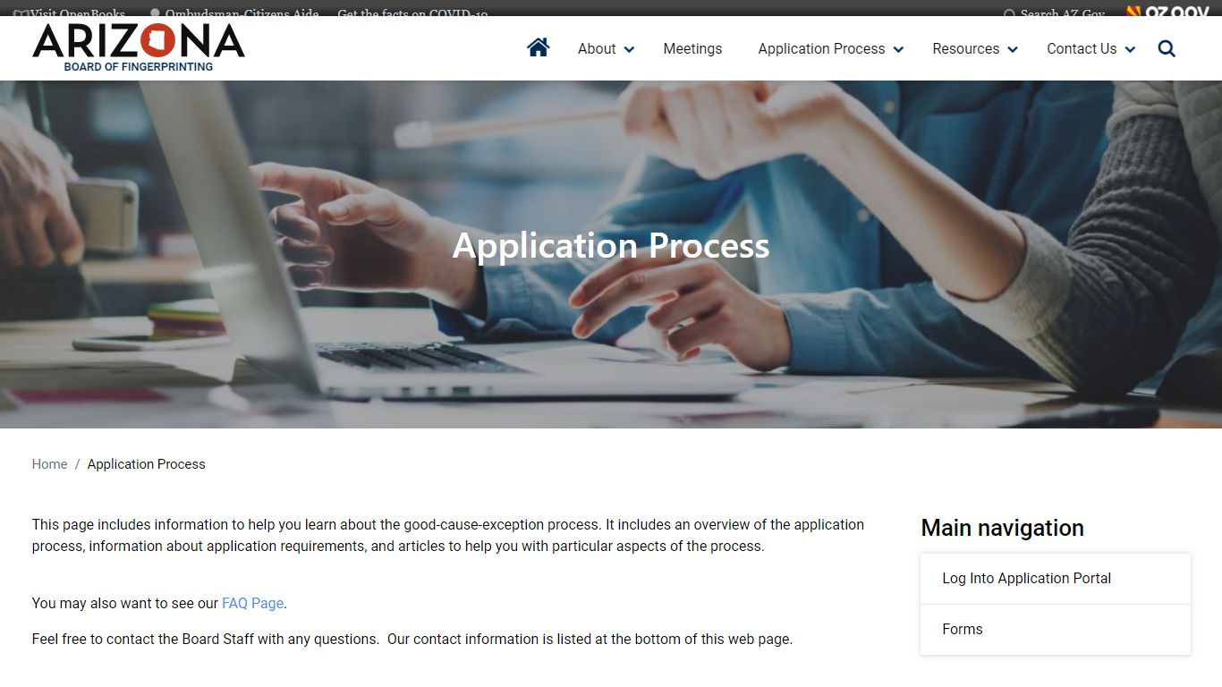Application Process | Board of Fingerprinting - Arizona
